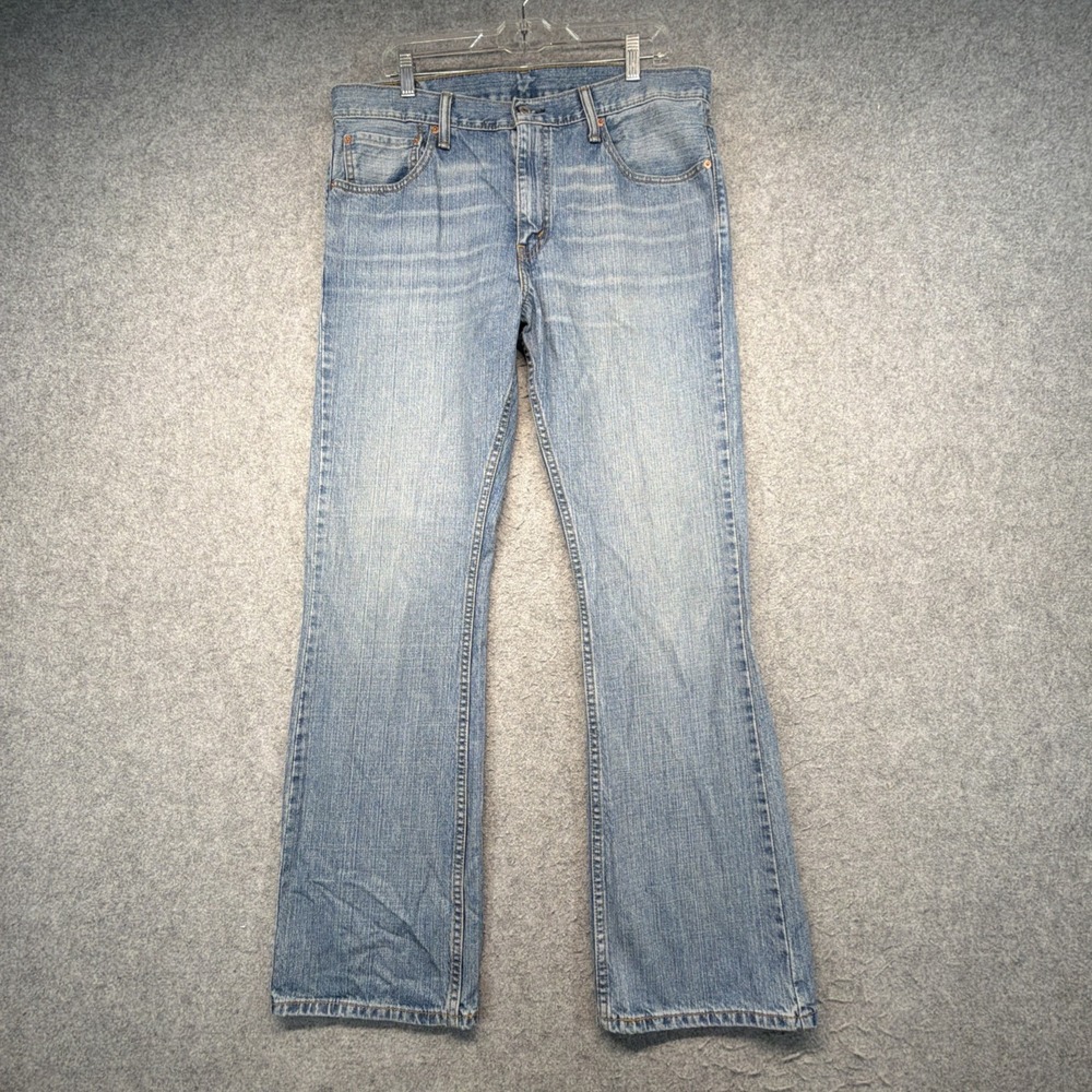 Levis 527 Jeans Mens 36x32 Blue Low Boot Cut Slim Medium Wash Denim Pockets